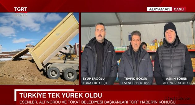 BAŞKAN TÖTEN" AFET BÖLGESİNDE CANLI YAYINDAYDI.